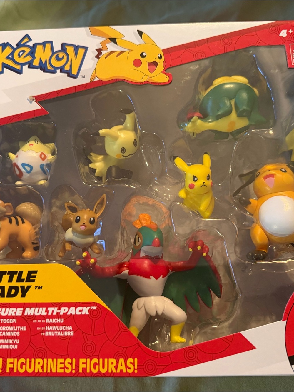 Pokemon Figure Multi-Pack with Yellow, Green, Red, Brown, White Accents